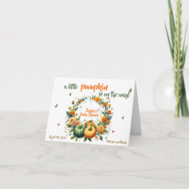 Autumn Sweet Floral Little Pumpkin Baby Shower Dankeskarte