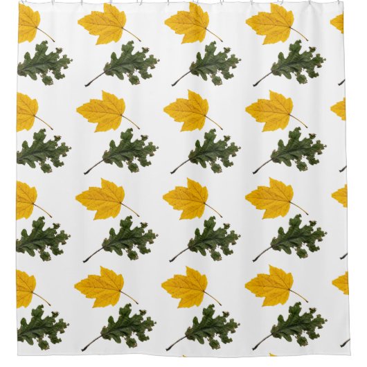 Autumn Symmetry Leaf Pattern Duschvorhang (Vorderseite)