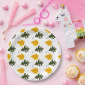 Autumn Symmetry Leaf Pattern Pappteller (Party)
