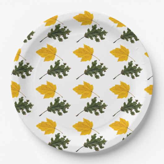 Autumn Symmetry Leaf Pattern Pappteller (Vorderseite)