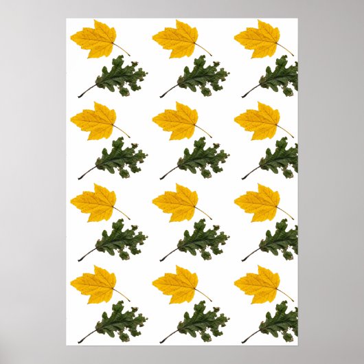 Autumn Symmetry Leaf Pattern Poster (Vorne)
