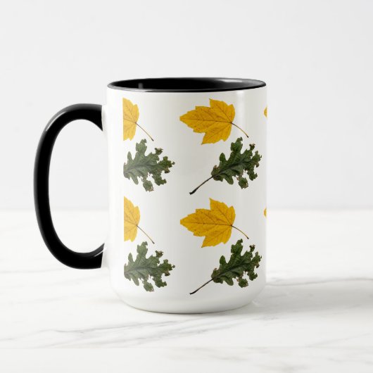 Autumn Symmetry Leaf Pattern Tasse (Links)