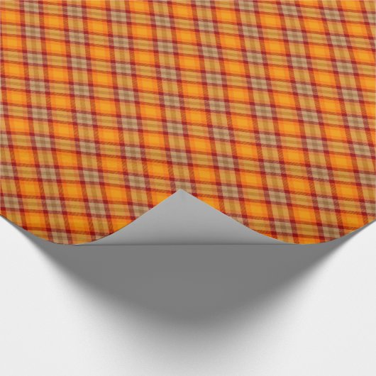 Autumn Tartan Rustic Country Wrapping Paper Geschenkpapier (Ecke)