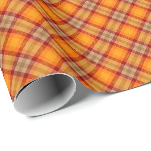 Autumn Tartan Rustic Country Wrapping Paper Geschenkpapier (Rolleneckpunkt)
