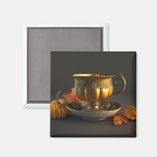 Autumn Teacup Magnet (Vorderseite/Rückseite)