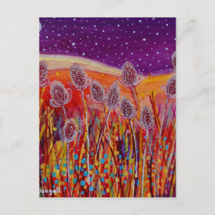 Autumn Teasels Postkarte