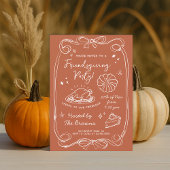 Autumn Terracotta Friendsgiving Dinner Party Einladung