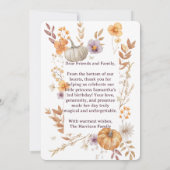 Autumn Thank You Card, Fall Pumpkin Thank You Note Dankeskarte (Rückseite)