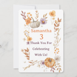 Autumn Thank You Card, Fall Pumpkin Thank You Note Dankeskarte