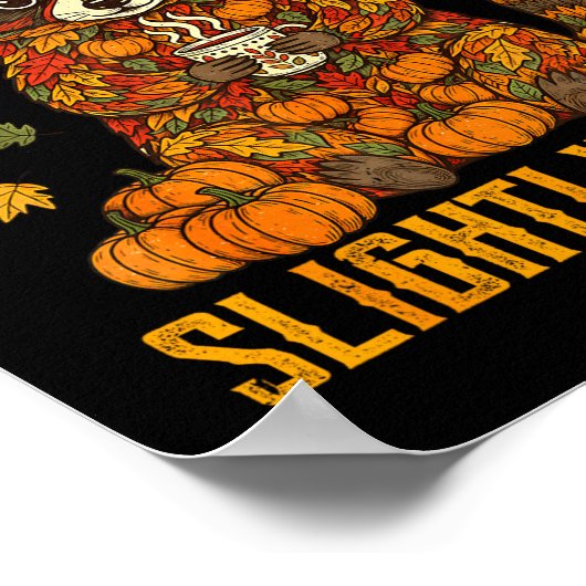 Autumn Thankful Grateful Slightly Feral Funny Racc Poster (Ecke)