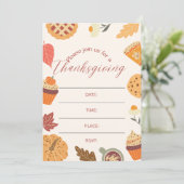 Autumn Thanksgiving Dinner Party Art Einladung (Stehend Vorderseite)