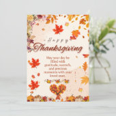 Autumn Thanksgiving Greeting Card Einladung (Stehend Vorderseite)