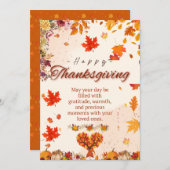 Autumn Thanksgiving Greeting Card Einladung (Vorne/Hinten)