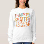 AUTUMN THEMA DANKFUL GRATEFUL BLESSED PUMPKIN SWEATSHIRT (Vorderseite)