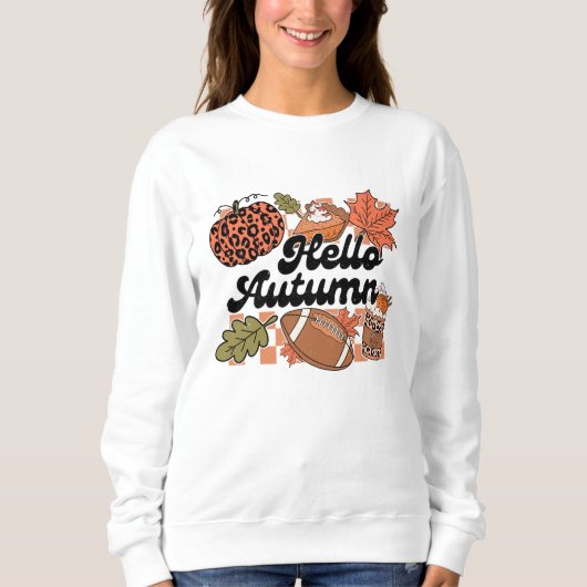 AUTUMN THEMA HELLO AUTUMN FOOTBALL & PUMPKIN SWEATSHIRT (Vorderseite)