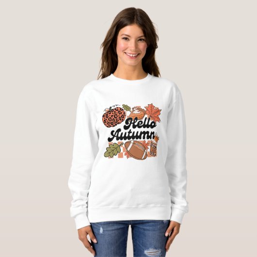 AUTUMN THEMA HELLO AUTUMN FOOTBALL & PUMPKIN SWEATSHIRT (Vorne ganz)