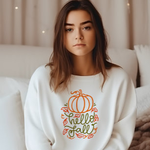 AUTUMN THEMA HELLO FALL PUMPKIN SWEATSHIRT