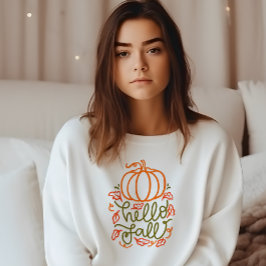 AUTUMN THEMA HELLO FALL PUMPKIN SWEATSHIRT