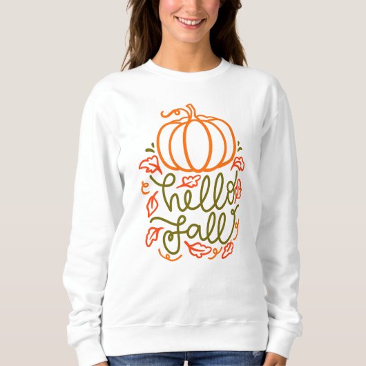 AUTUMN THEMA HELLO FALL PUMPKIN SWEATSHIRT (Vorderseite)
