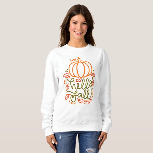 AUTUMN THEMA HELLO FALL PUMPKIN SWEATSHIRT (Vorne ganz)