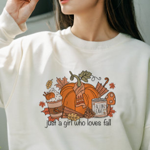 AUTUMN THEMA NUR EIN MÄDCHEN, DAS LIEBEN FALLEN SWEATSHIRT