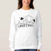AUTUMN THEMA RETRO AUTUMN GREETINGS PUMPKIN SWEATSHIRT (Vorderseite)