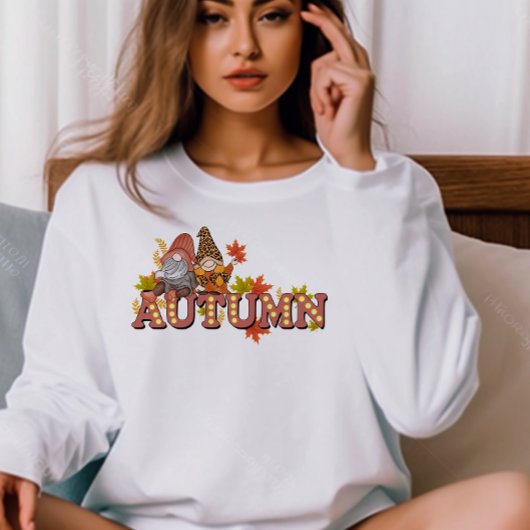 AUTUMN THEMA RETRO GROOVY AUTUMN GNOMES SWEATSHIRT