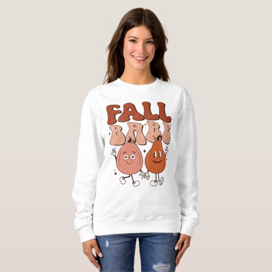 AUTUMN THEMA RETRO GROOVY FALL BABE PUMPKIN SWEATSHIRT (Vorne ganz)