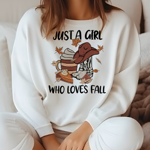 AUTUMN THEMA WESTERN NUR EIN MÄDCHEN, DIE LIEBEN F SWEATSHIRT