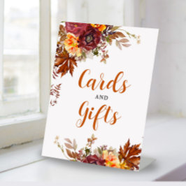Autumn themed Cards & Gift Pedestal Sign Sockelschild
