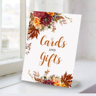 Autumn themed Cards & Gift Pedestal Sign Sockelschild