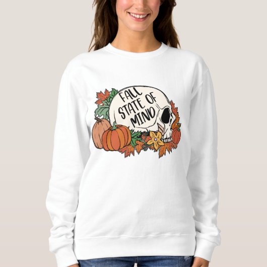 AUTUMN THEMED FALL STAAT MIND SKULL SWEATSHIRT (Vorderseite)