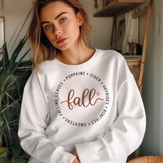 AUTUMN THEMED FALLING BLÄTTER, CIDER, PUMPKINS SWEATSHIRT
