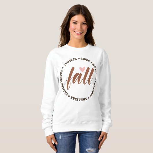 AUTUMN THEMED FALLING BLÄTTER, PUMPKIN, CIDER SWEATSHIRT (Vorne ganz)
