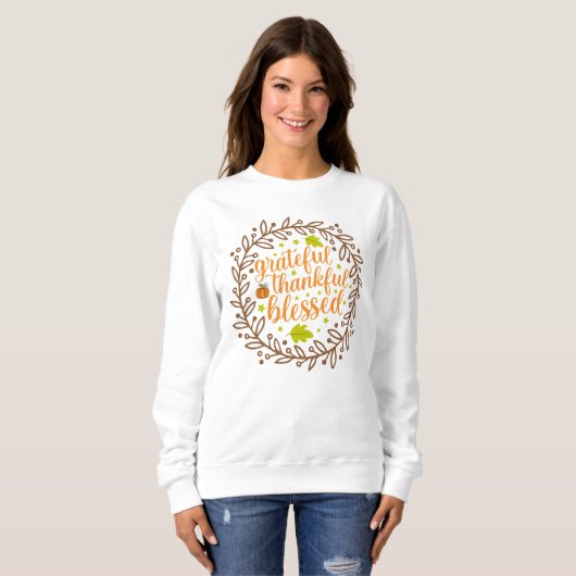 AUTUMN THEMED GRATEFUL DANKFUL BLESSED SWEATSHIRT (Vorne ganz)