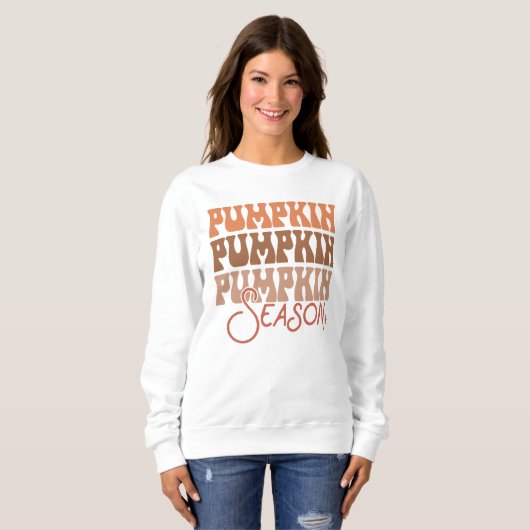 AUTUMN THEMED GROOVY FALL PUMPKIN SAISON SWEATSHIRT (Vorne ganz)