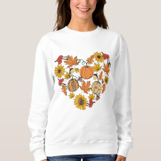 AUTUMN THEMED HERZ VOLLSTÄNDIG SWEATSHIRT (Vorderseite)
