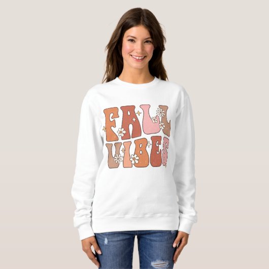 AUTUMN THEMED RETRO GROOVY FALL VIBES SWEATSHIRT (Vorne ganz)