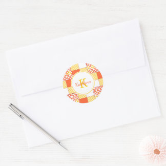 Autumn Tints Quilt Muster Runder Aufkleber