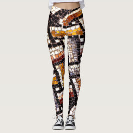 Autumn Toned Roman Mosaic Leggings