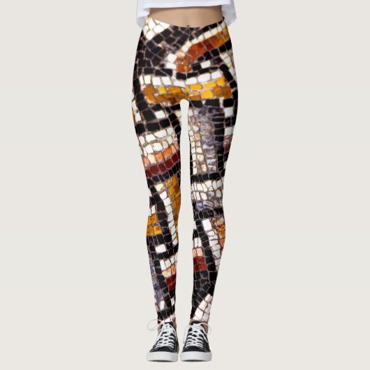 Autumn Toned Roman Mosaic Leggings (Vorderseite)