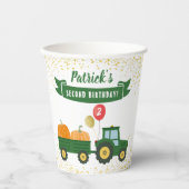Autumn Tractor Pumpkin Fall Birthday Party Pappbecher (Vorderseite)