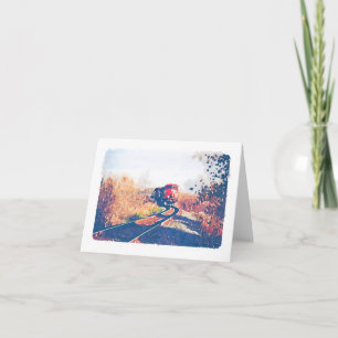 Autumn Train Watercolour Design Notecard Karte