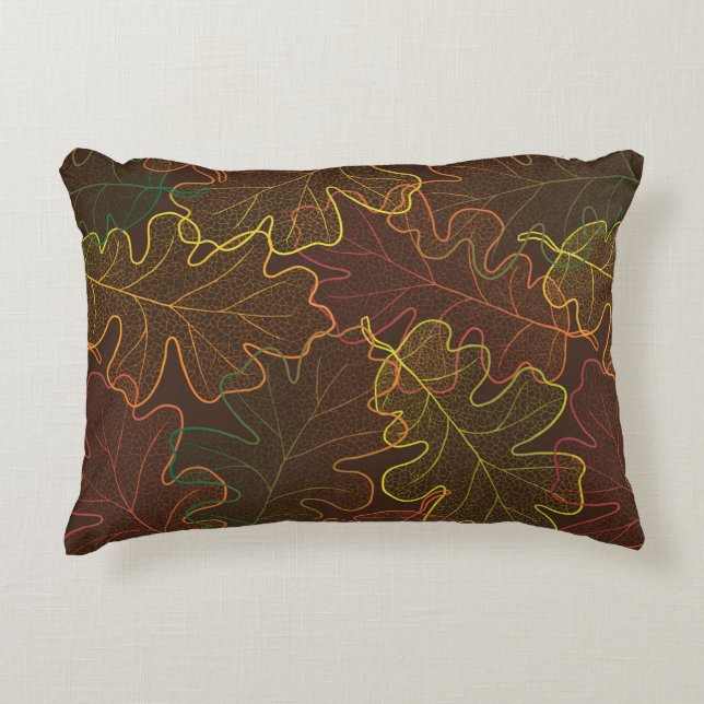 Autumn transparent oak leaves pattern background.  dekokissen (Vorderseite)