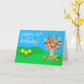 Autumn tree 70th birthday card new by Jo Images Karte (Gelbe Blume)
