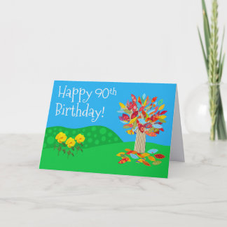 Autumn tree 90th birthday card new by Jo Images Karte