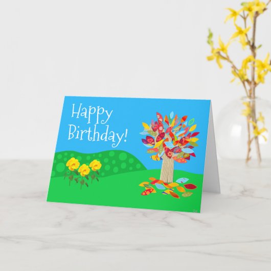Autumn tree birthday card new by Jo Images Karte (Gelbe Blume)