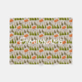 Autumn Tree Pattern Blanket mit benutzerdefinierte Fleecedecke (Vorderseite (Horizontal))
