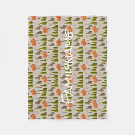 Autumn Tree Pattern Blanket mit benutzerdefinierte Fleecedecke (Vorderseite)