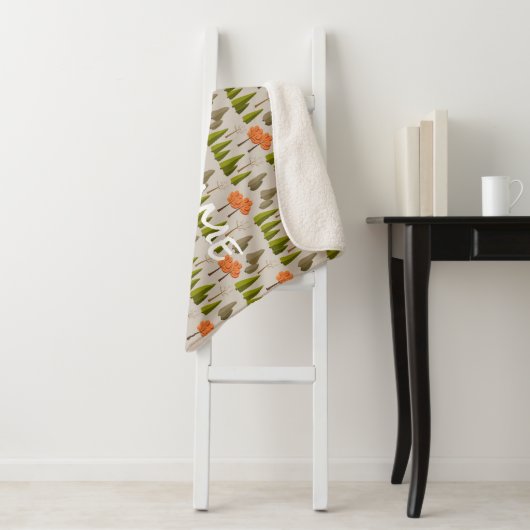 Autumn Tree Pattern Blanket mit benutzerdefinierte Sherpadecke (Beispiel)